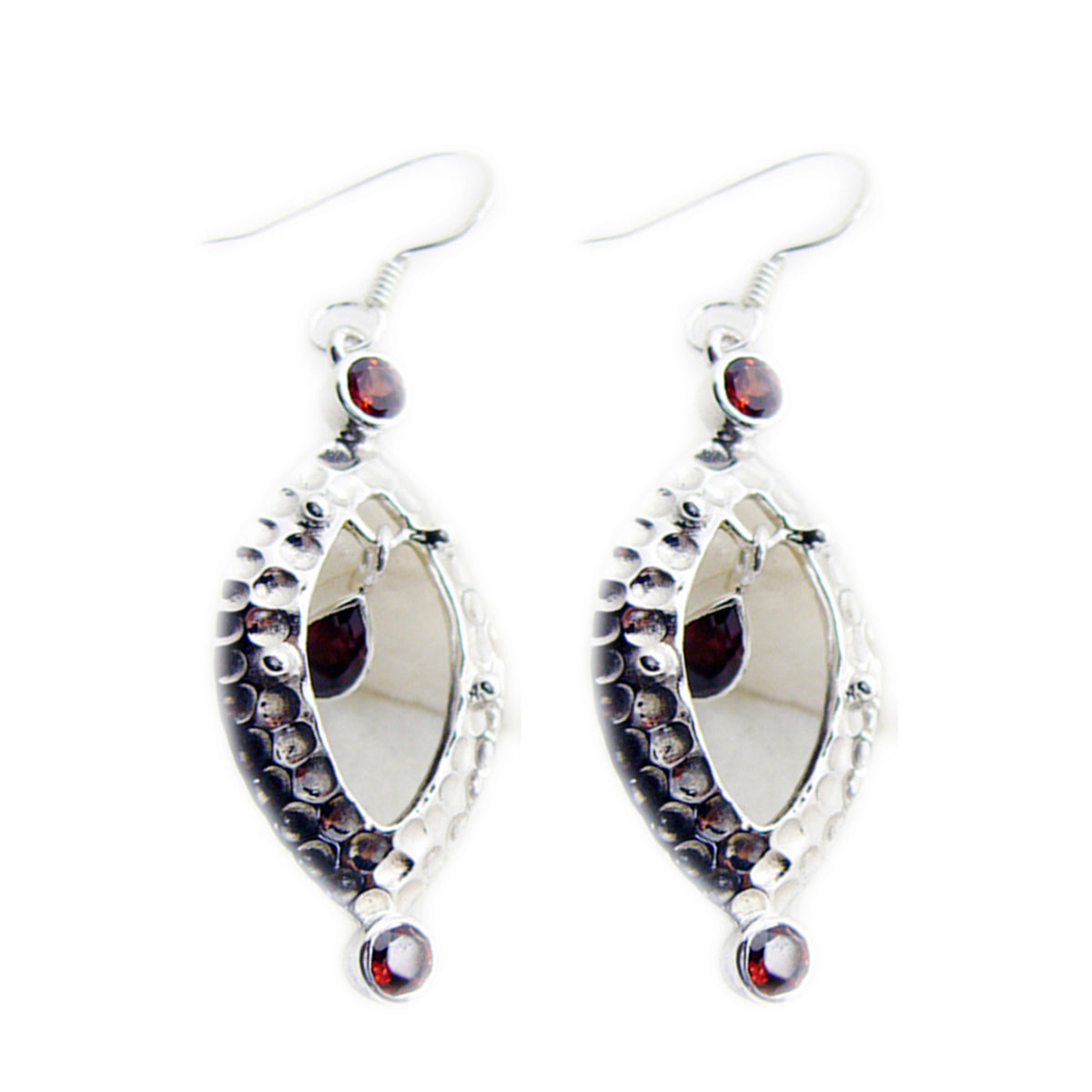 Garnet-Spanish-Freya-multiple-Dangle-Red-Silver-Earring Immagine principale del prodotto