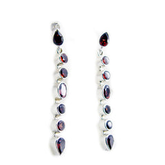 Garnet-Latin-American-Genesis-multiple-Stud-Red-Sterling-Silver-Earring