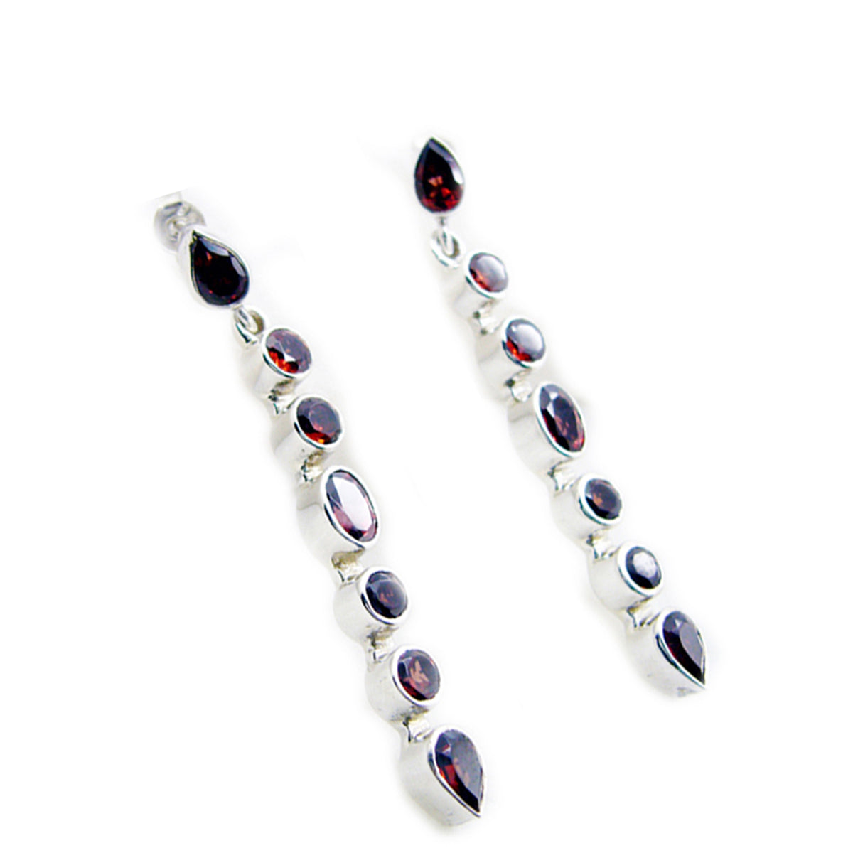 Garnet Latin American Genesis multiple Stud Red Sterling Silver Earring Второстепенное изображение товара