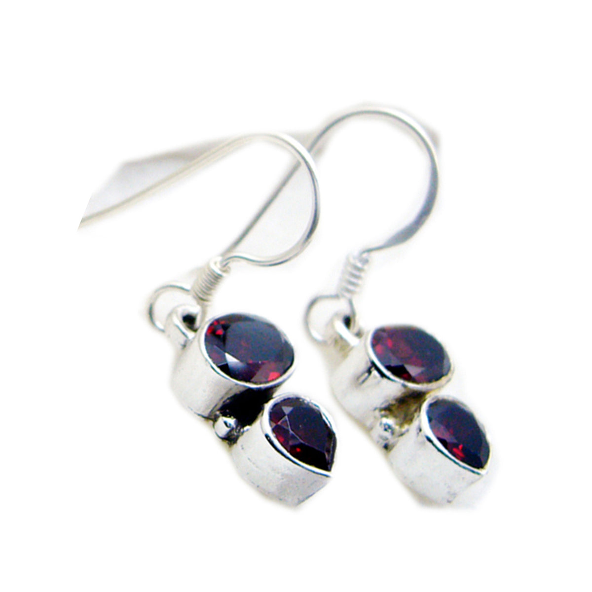 Garnet-French-Giulia-multiple-Dangle-Red-925-Silver-Earring