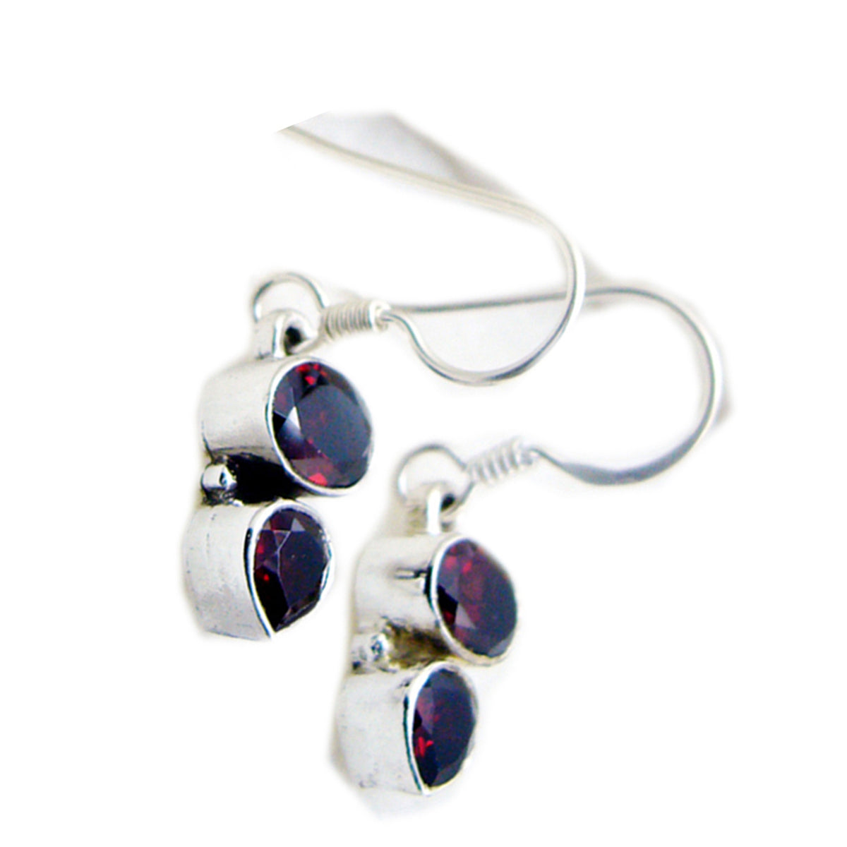 Garnet-French-Giulia-multiple-Dangle-Red-925-Silver-Earring