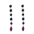 Garnet-German-Grace-multiple-Stud-Red-Silver-Earring