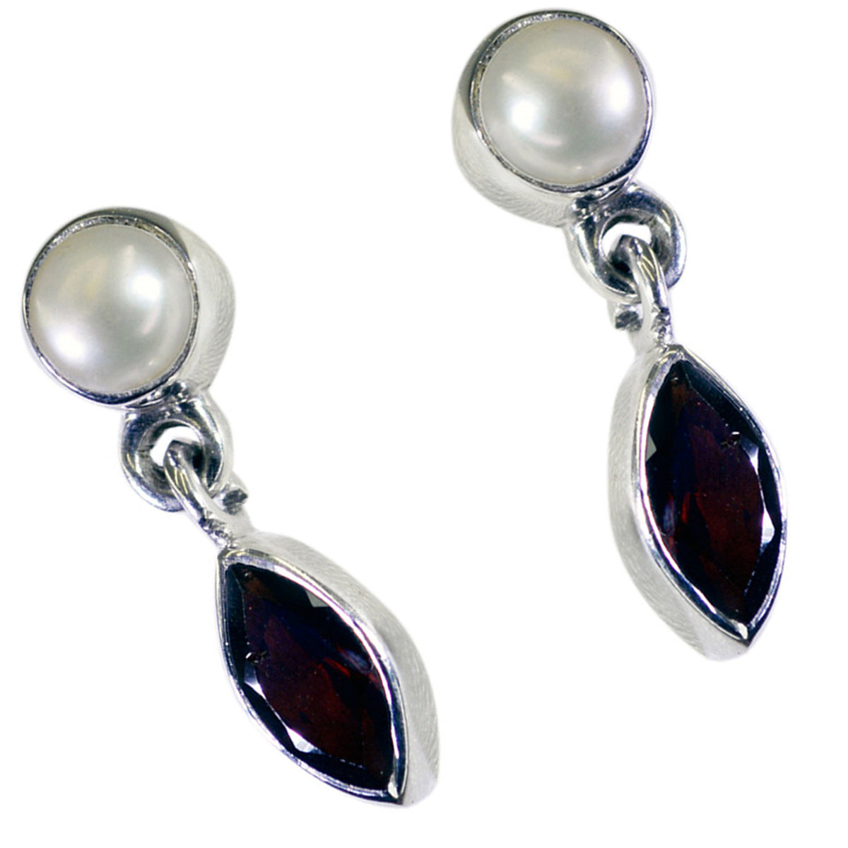 Garnet-African-Greta-multiple-Stud-Red-925-Sterling-Silver-Earring