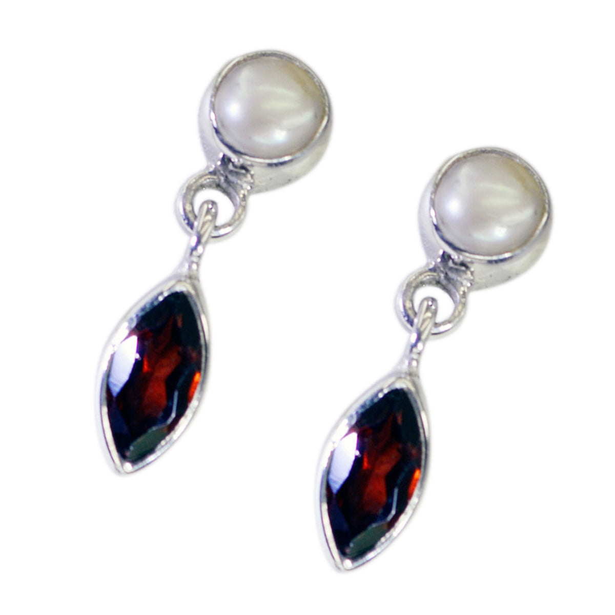 Garnet African Greta multiple Stud Red 925 Sterling Silver Earring Второстепенное изображение товара