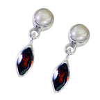 Garnet-African-Greta-multiple-Stud-Red-925-Sterling-Silver-Earring