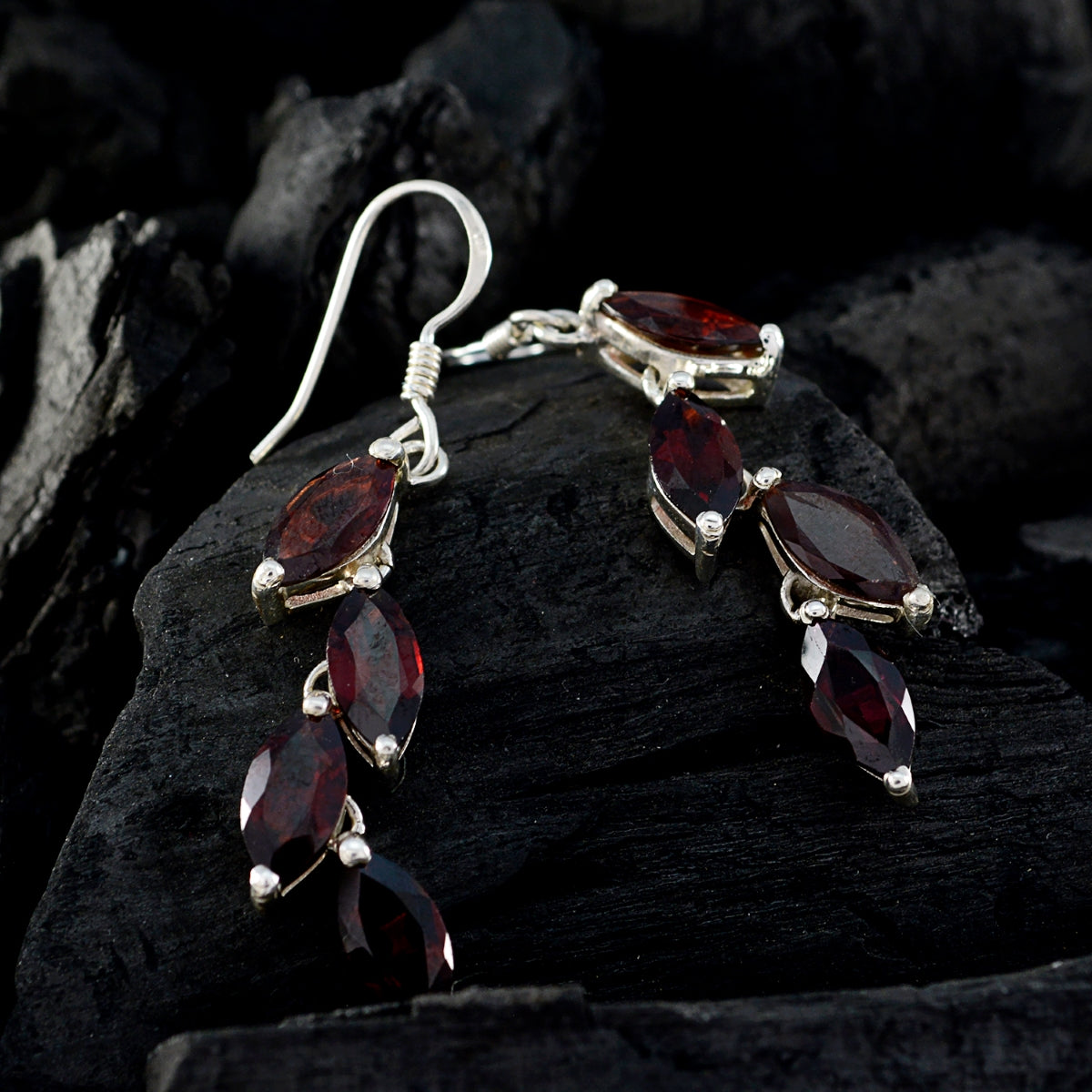 Garnet-Russian-Hanna-multiple-Dangle-Red-925-Silver-Earring