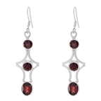 Garnet-Korean-Ida-multiple-Dangle-Red-92.5-Silver-Earring