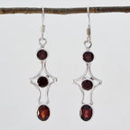 Garnet-Korean-Ida-multiple-Dangle-Red-92.5-Silver-Earring