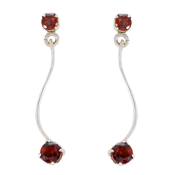 Granat-Japanese-Ines-Multiple-Stud-Red-Sterling-Silber-Ohrring