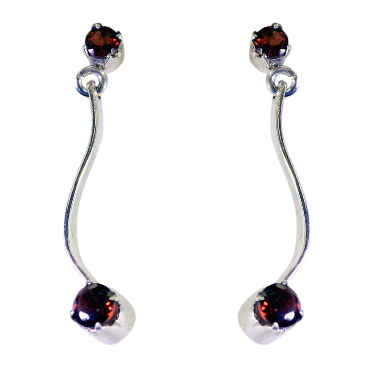 Garnet-Japanese-Ines-multiple-Stud-Red-Sterling-Silver-Earring