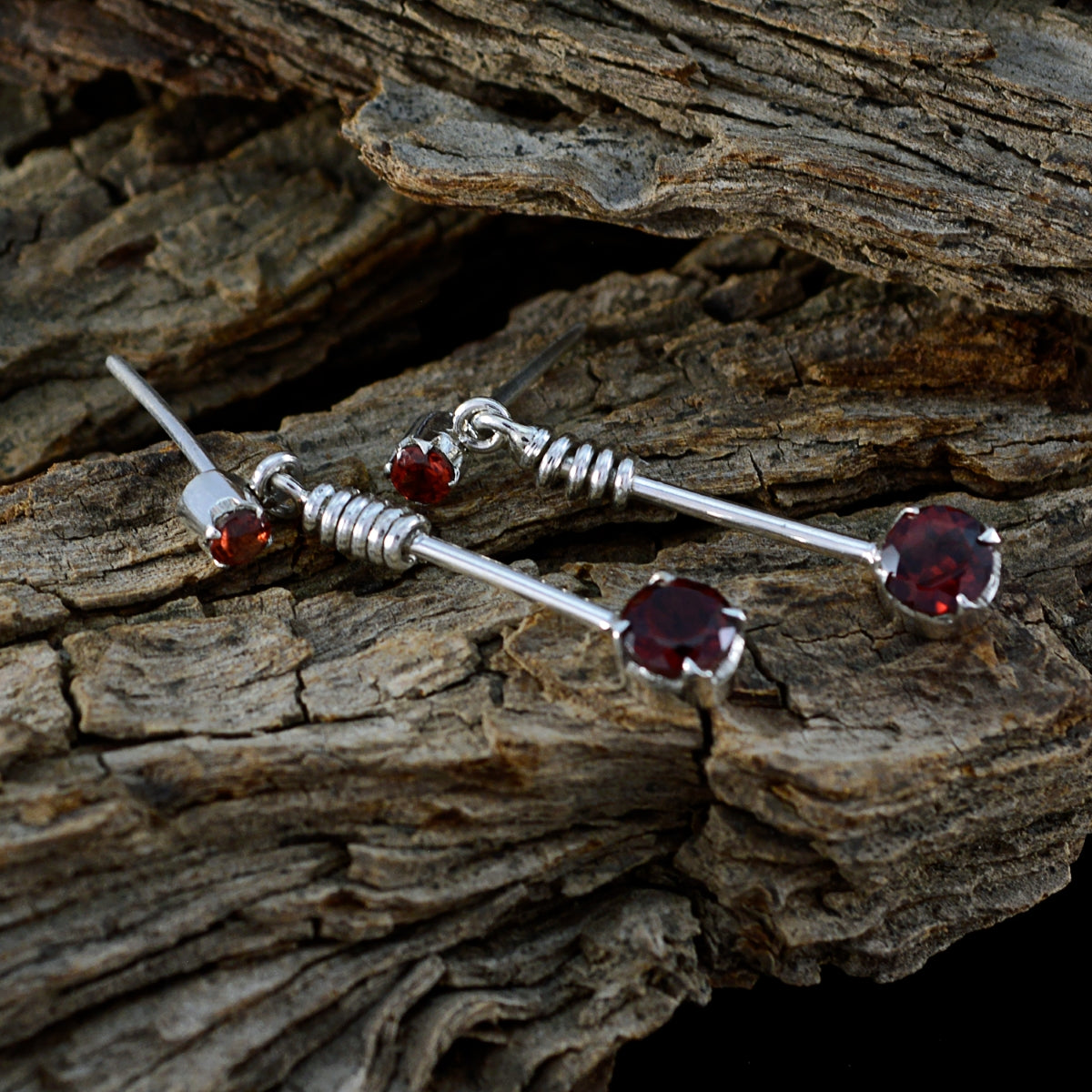 Garnet-Moroccan-Julieta-multiple-Stud-Red-92.5-Silver-Earring