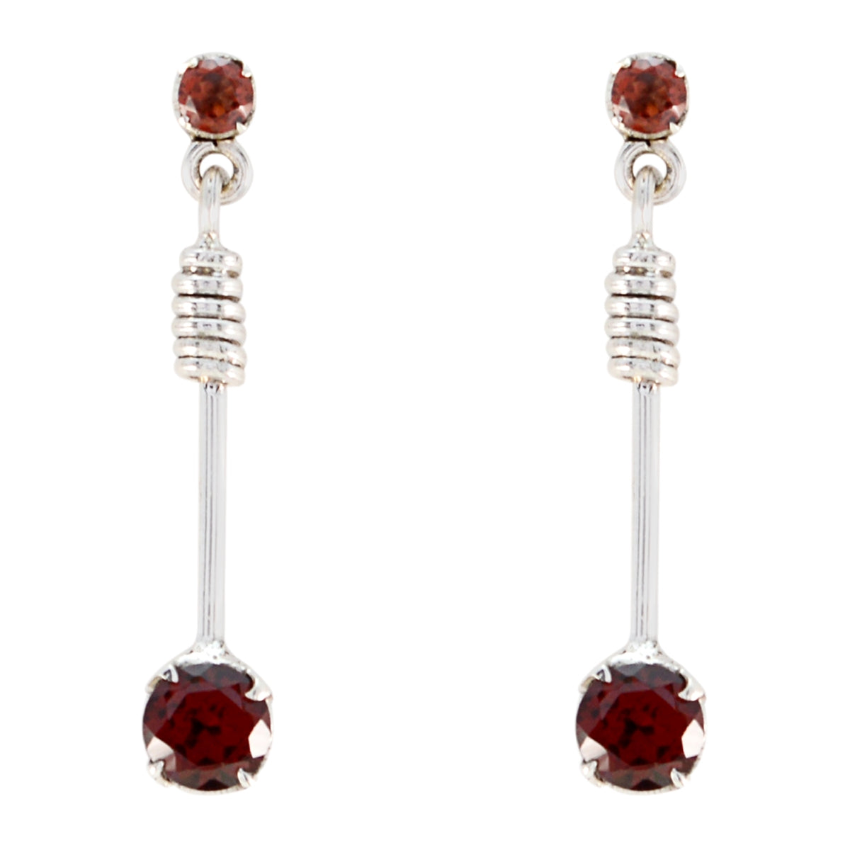 Garnet-Moroccan-Julieta-multiple-Stud-Red-92.5-Silver-Earring Image principale du produit