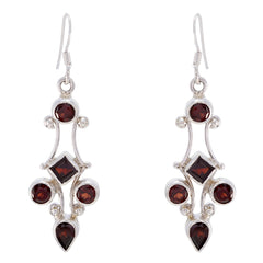 Garnet-Turkish-Inès-multiple-Dangle-Red-92.5-Silver-Earring