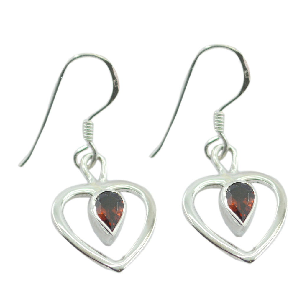 Garnet-Australian-Inès-multiple-Dangle-Red-Sterling-Silver-Earring