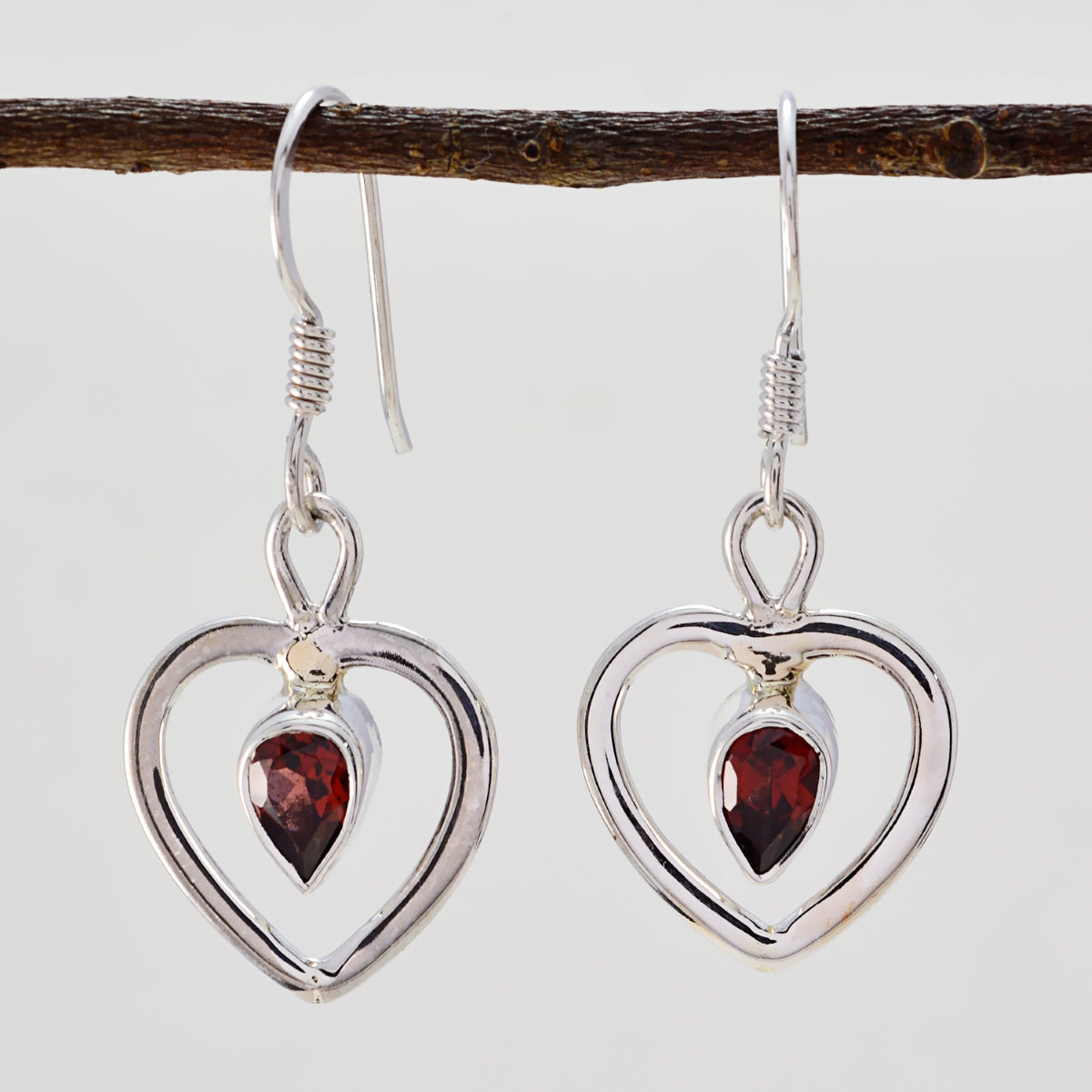 Garnet-Australian-Inès-multiple-Dangle-Red-Sterling-Silver-Earring