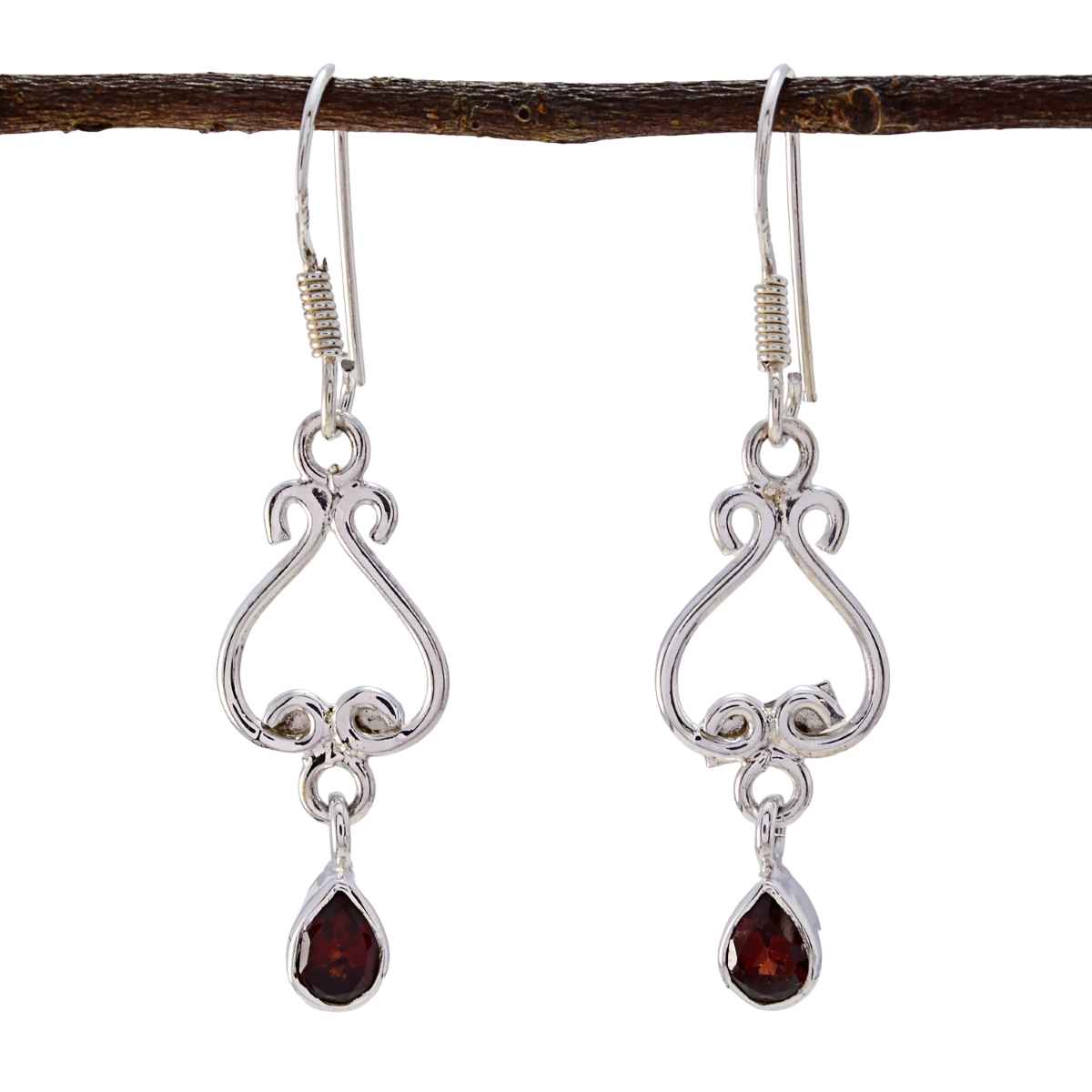 Garnet-African-Ivy-multiple-Dangle-Red-Sterling-Silver-Earring