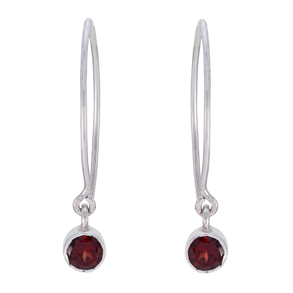 Garnet-French-Julia-multiple-Dangle-Red-Silver-Earring Hoofdafbeelding