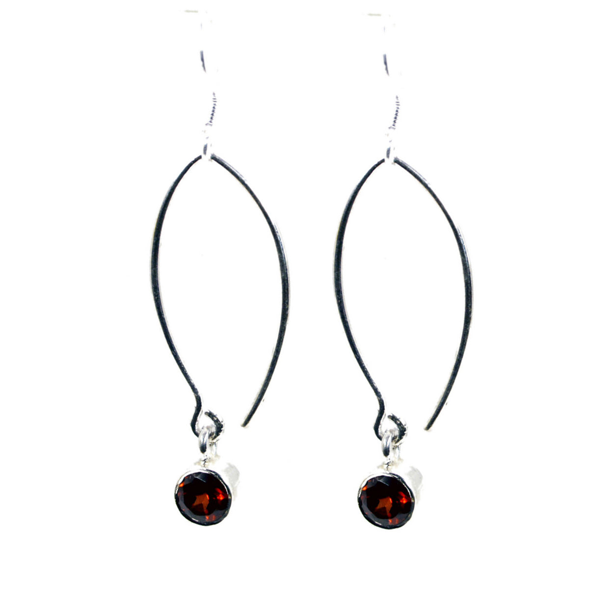 Garnet-French-Julia-multiple-Dangle-Red-Silver-Earring