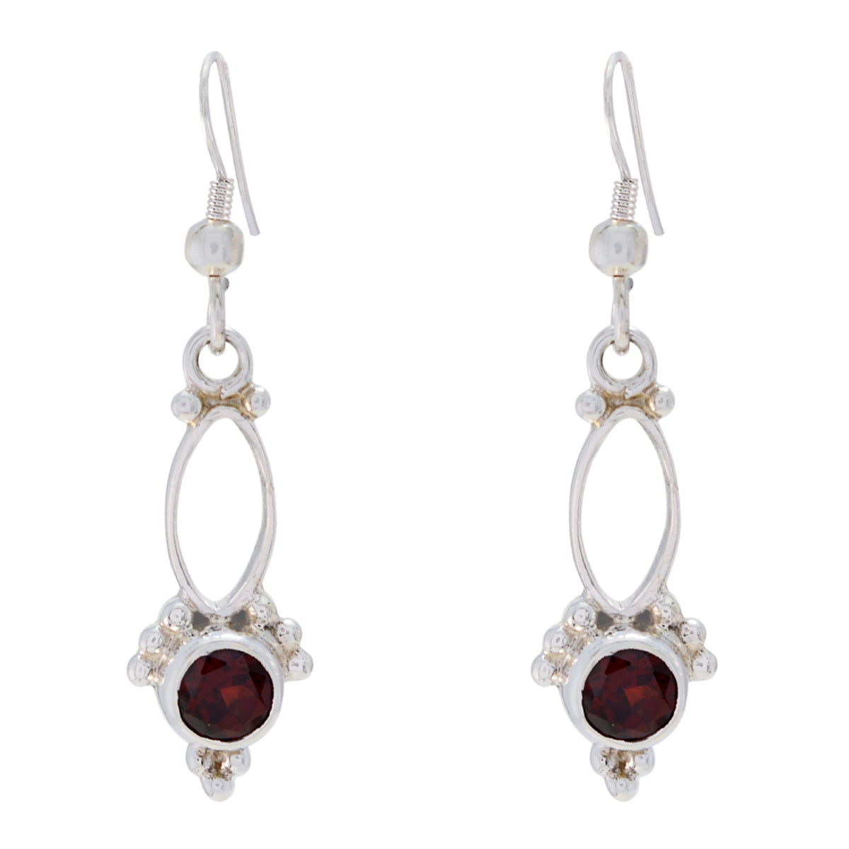 Mozambique Garnet Gemstone Handmade 925 Sterling Silver Jewelry Earring Sz 1 Mozambique Garnet Gemstone Handmade 925 Sterling Silver Jewelry Earring Sz 1