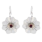 Garnet-French-Aisha-Solitaire-Dangle-Red-925-Silver-Earring
