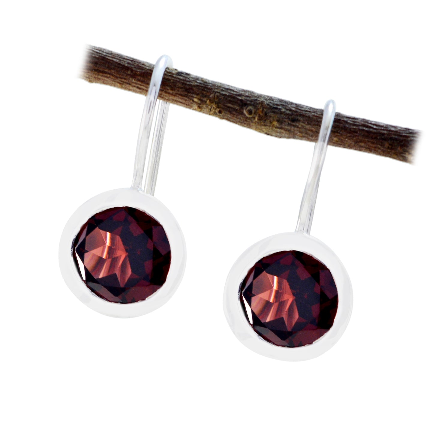 Garnet-Turkish-Ava-Solitaire-Dangle-Red-Silver-Earring