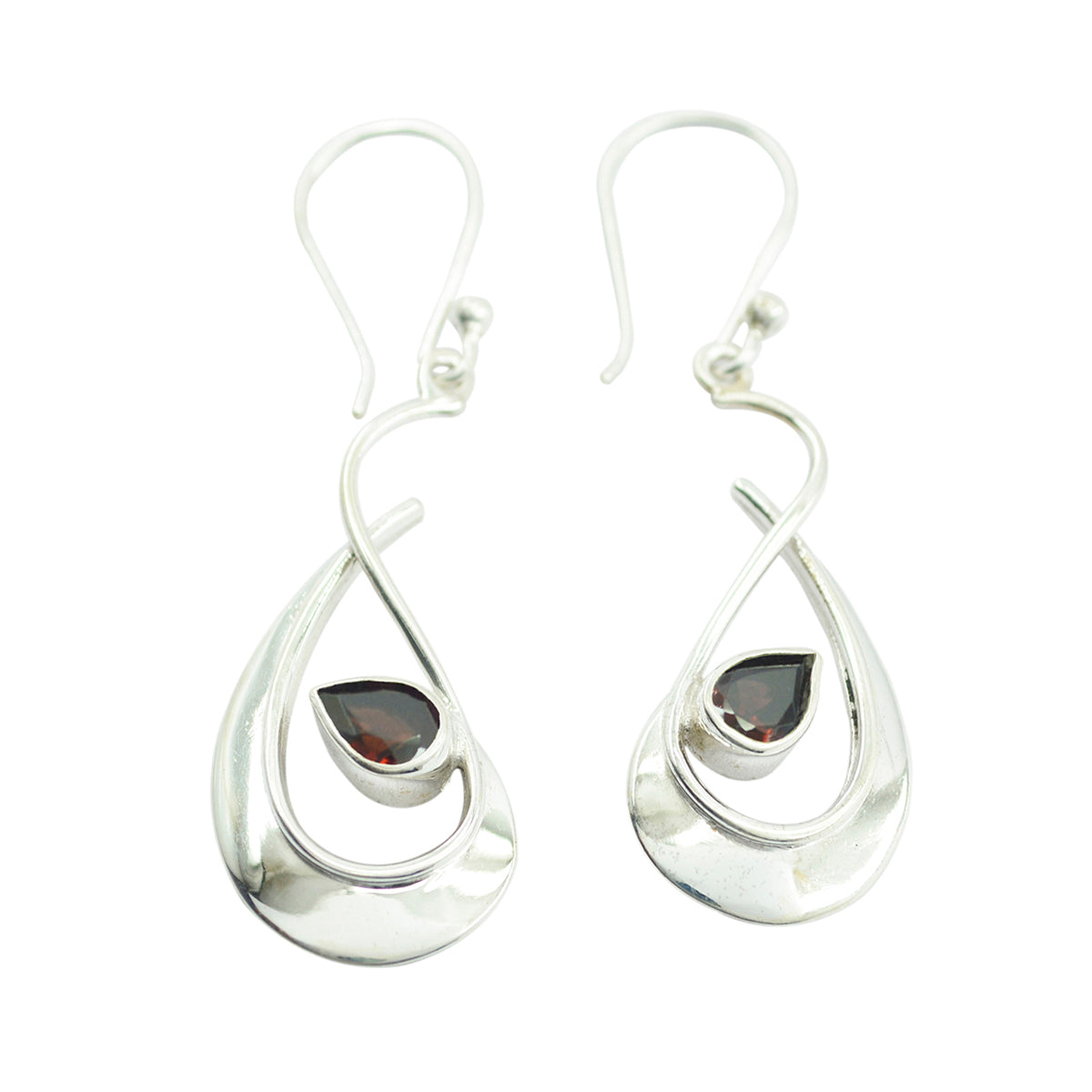 Garnet-American-Sofia-Solitaire-Dangle-Red-92.5-Silver-Earring