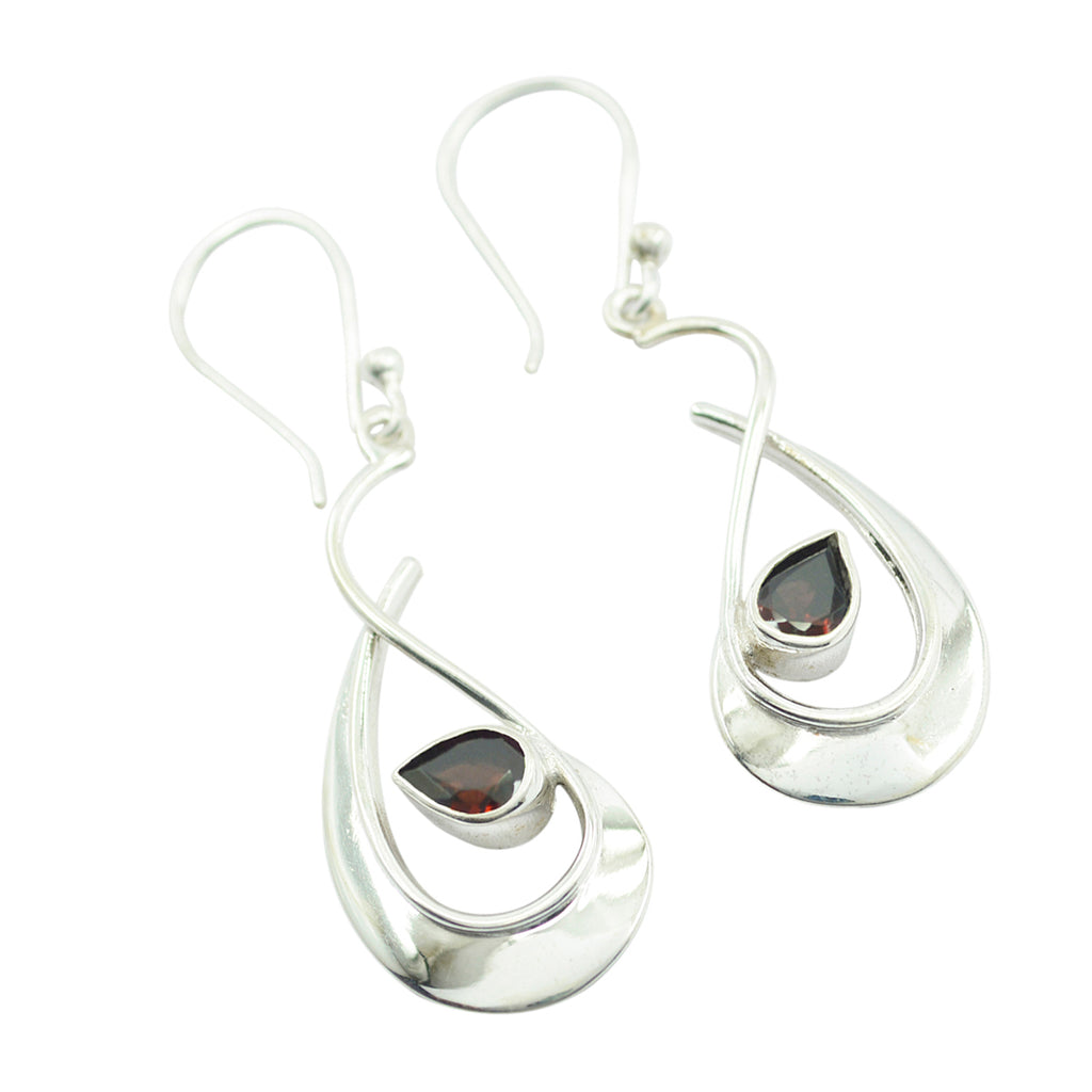 Garnet-American-Sofia-Solitaire-Dangle-Red-92.5-Silver-Earring