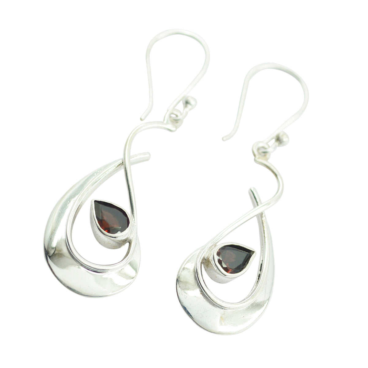 Garnet-American-Sofia-Solitaire-Dangle-Red-92.5-Silver-Earring