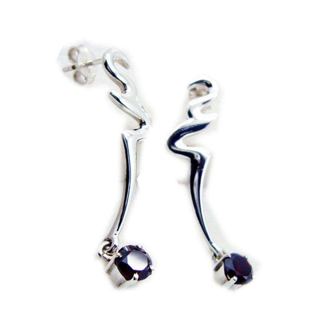 Garnet-Korean-Leah-Solitaire-Dangle-Red-925-Sterling-Silver-Earring