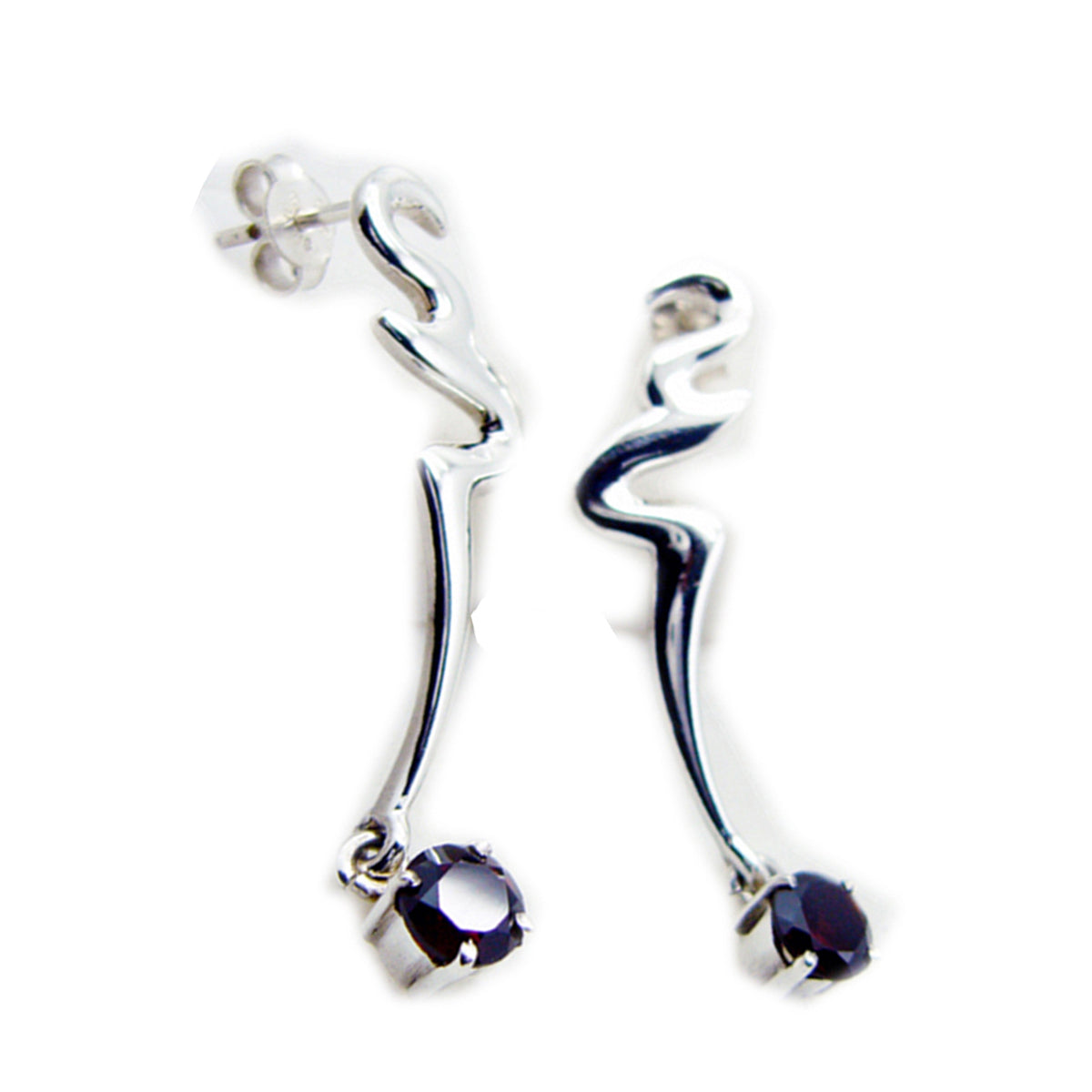 Garnet-Korean-Leah-Solitaire-Dangle-Red-925-Sterling-Silver-Earring