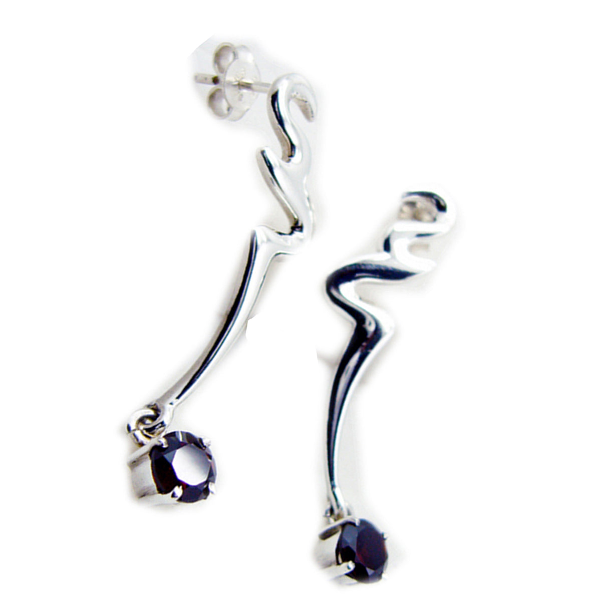 Garnet-Korean-Leah-Solitaire-Dangle-Red-925-Sterling-Silver-Earring
