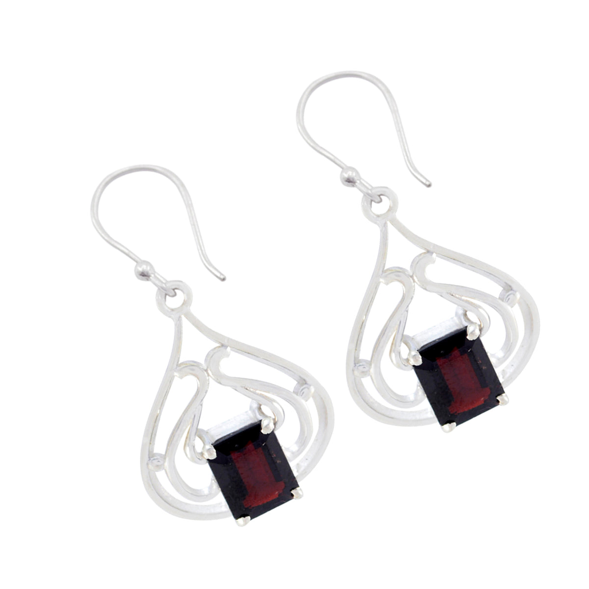 Garnet-Mexican-Luna-Solitaire-Dangle-Red-925-Sterling-Silver-Earring