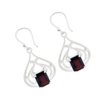 Garnet-Mexican-Luna-Solitaire-Dangle-Red-925-Sterling-Silver-Earring