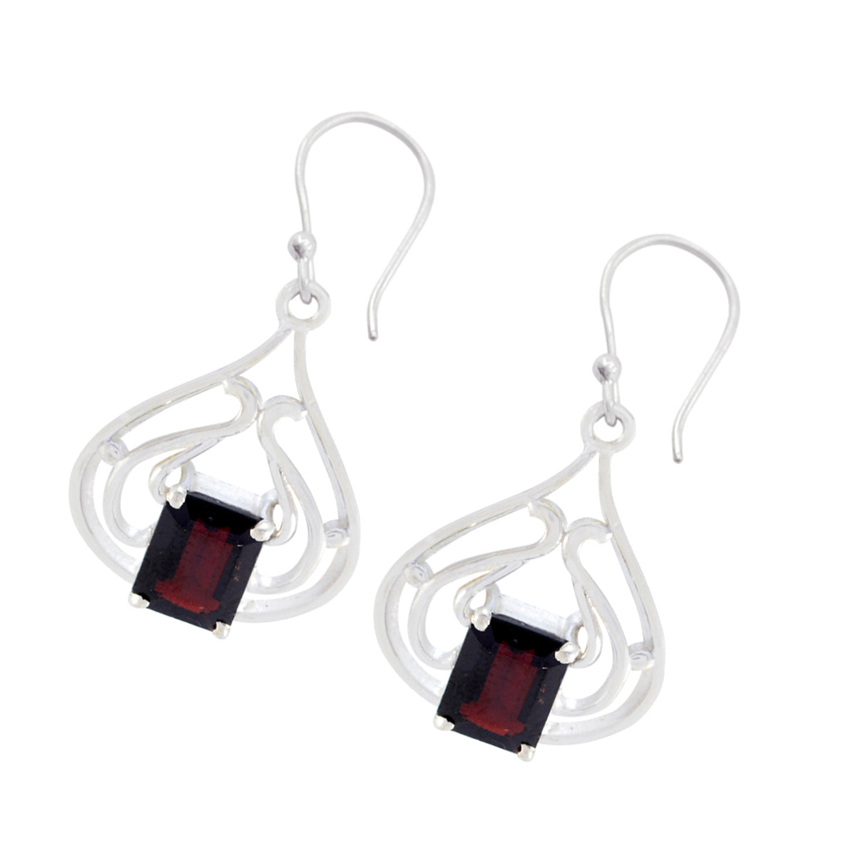 Garnet-Mexican-Luna-Solitaire-Dangle-Red-925-Sterling-Silver-Earring
