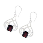 Garnet-Mexican-Luna-Solitaire-Dangle-Red-925-Sterling-Silver-Earring