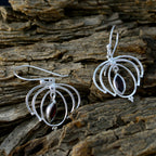 Garnet-French-Greta-Solitaire-Dangle-Red-92.5-Silver-Earring