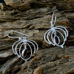 Garnet-French-Greta-Solitaire-Dangle-Red-92.5-Silver-Earring