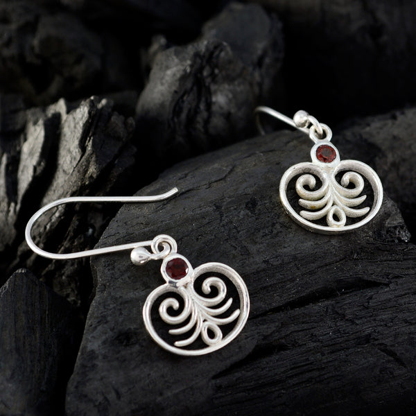 Garnet-Australian-Marie-Solitaire-Dangle-Red-925-Silver-Earring
