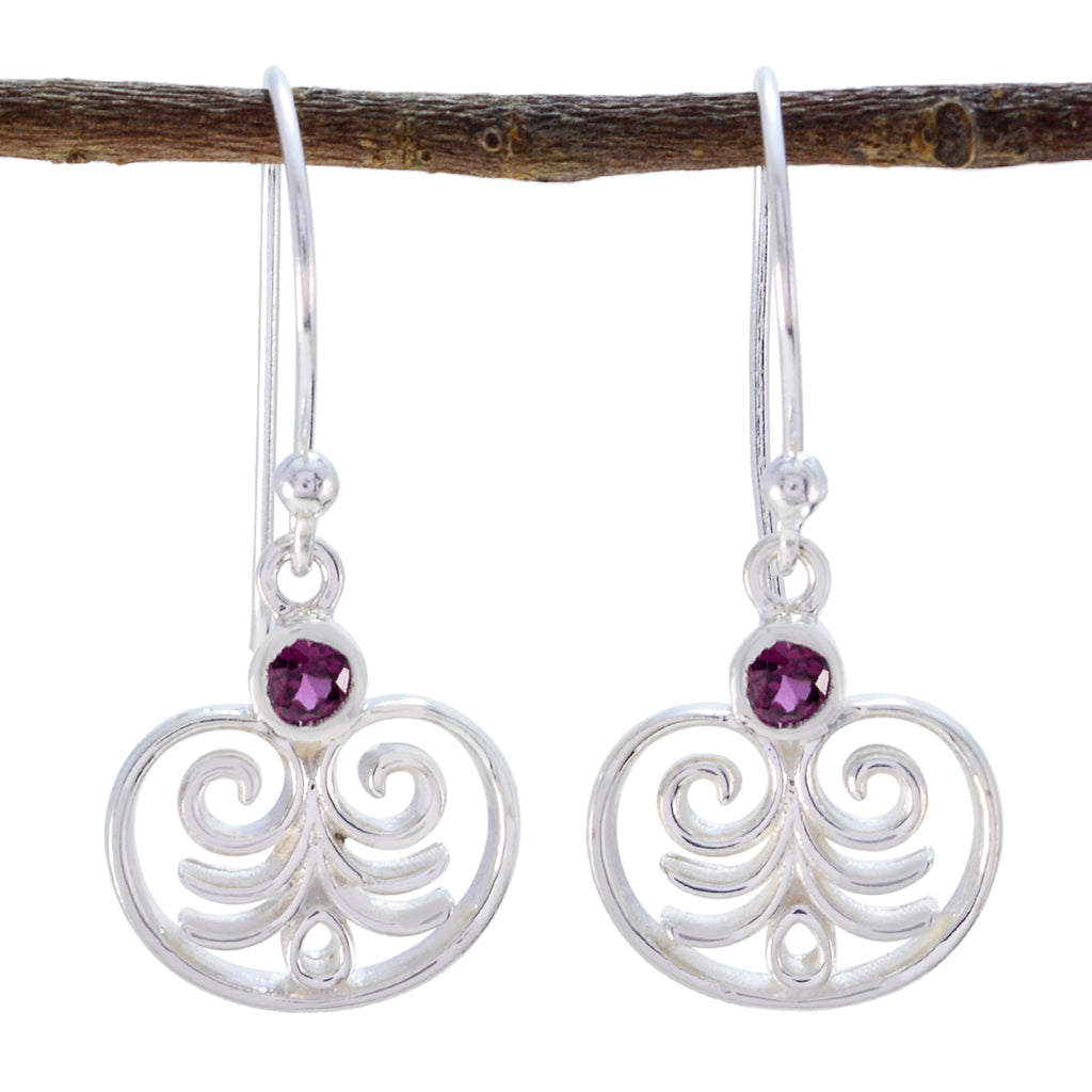 Garnet-Australian-Marie-Solitaire-Dangle-Red-925-Silver-Earring