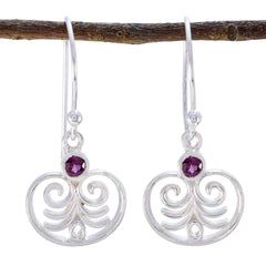 Garnet-Australian-Marie-Solitaire-Dangle-Red-925-Silver-Earring