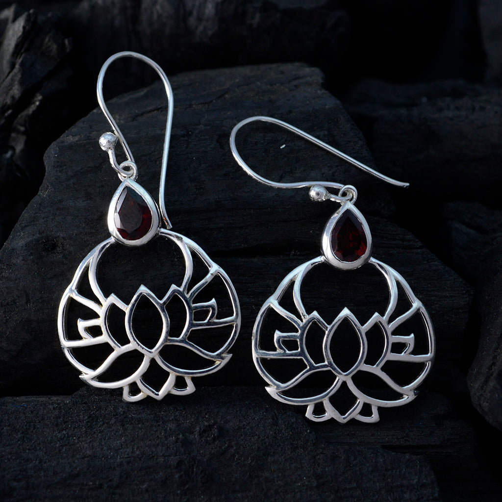 Garnet-African-Hannah-Solitaire-Dangle-Red-Sterling-Silver-Earring