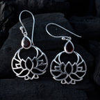 Garnet-African-Hannah-Solitaire-Dangle-Red-Sterling-Silver-Earring