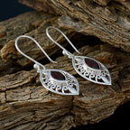 Garnet-Egyptian-Ida-Solitaire-Dangle-Red-925-Silver-Earring