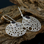 Garnet-Latin-American-Maya-Solitaire-Dangle-Red-Sterling-Silver-Earring