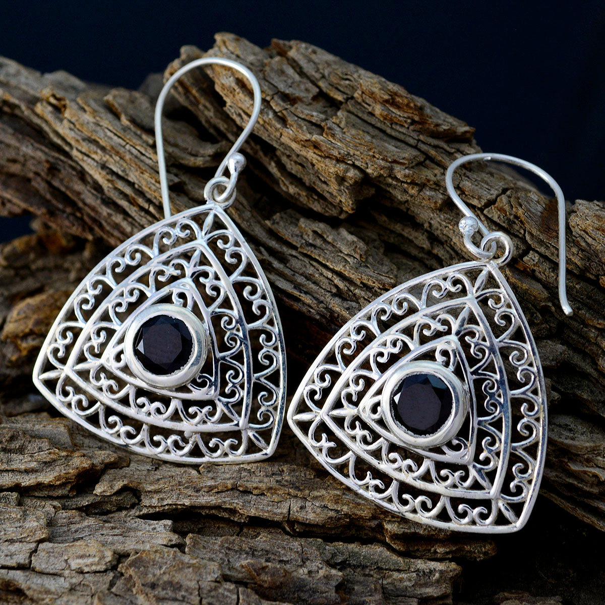 Garnet-French-Mia-Solitaire-Dangle-Red-925-Sterling-Silver-Earring