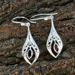 Garnet-African-Natalie-Solitaire-Dangle-Red-Silver-Earring