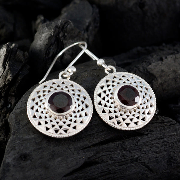 Garnet-Russian-Nella-Solitaire-Dangle-Red-Sterling-Silver-Earring