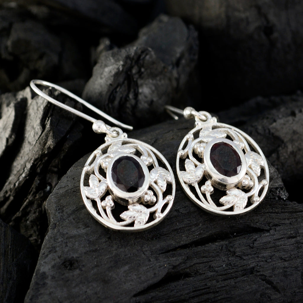 Garnet-Italian-Isabelle-Solitaire-Dangle-Red-925-Sterling-Silver-Earring