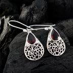 Garnet-Australian-Josephine-Solitaire-Dangle-Red-92.5-Silver-Earring