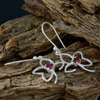 Garnet-Egyptian-Nova-Solitaire-Dangle-Red-925-Sterling-Silver-Earring